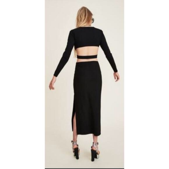 LPA The Label 80’s Cutout Maxi Dress Size M Black Your Ex Was Wrong! - Picture 3 of 9